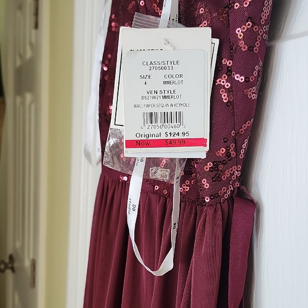 David's Bridal Burgundy Maxi Dress - Picture 4 of 11